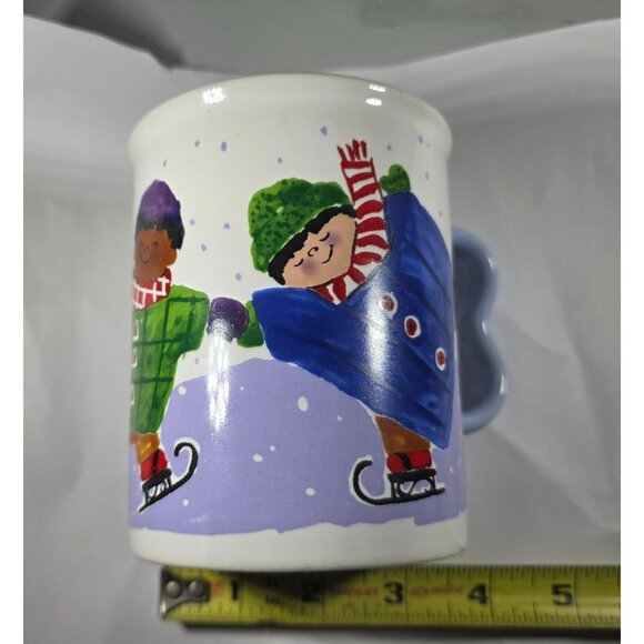 Pfaltzgraff Designer Collection mug coffee cup Winter Ice Skating children - Picture 7 of 7